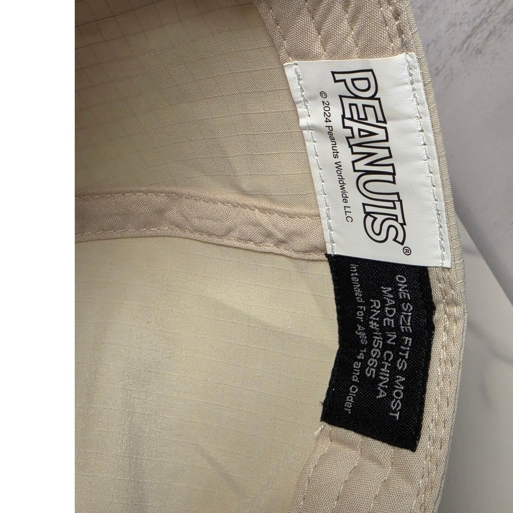 Peanuts Snoopy Camping Ripstop Snapback Hat Tan Green Its All Good In The Woods - Picture 7 of 8